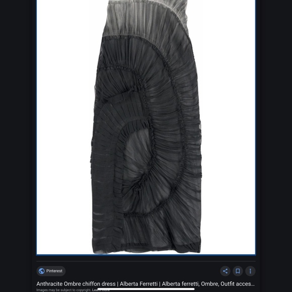 ❌SOLD❌ Alberta Ferretti Anthracite Ombre Chiffon Dress Sz S - Picture 8 of 13